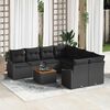 vidaXL Garden Sofa Set with Cushion 9 pcs Black Poly Rattan