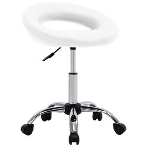 vidaXL Dining Chair | White | Faux leather, chromed steel | Standard | Swivel