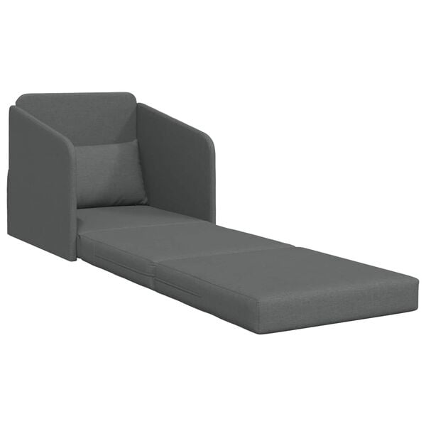 vidaXL Sofa Bed 60cm Dark Grey Fabric