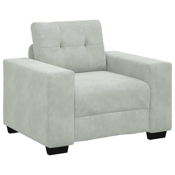 vidaXL Sofa Chair Light Grey 60 cm Velvet