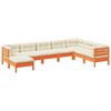 vidaXL 8 Piece Garden Sofa Set with Cushions Wax Brown Solid Wood Pine