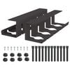 vidaXL Under Desk Cable Management Tray 2 pcs Black 43 x 12 x 10 cm