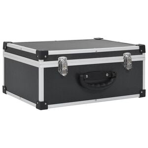 vidaXL CD Case for 60 CDs Aluminium ABS Black