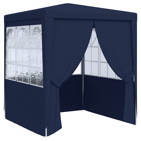 vidaXL Professional Party Tent with Side Walls 2x2 m Blue 90 g/m²