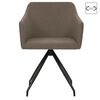 vidaXL Swivel Dining Chairs 2 pcs Taupe Fabric