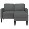 vidaXL 2-Seater Sofa with Chaise L-shaped Dark Grey 125 cm Fabric