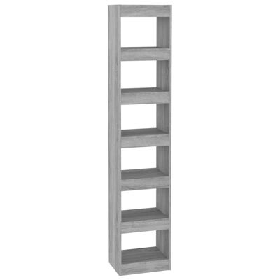 vidaXL Book Cabinet/Room Divider Grey Sonoma 40x30x198 cm