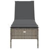 vidaXL Sun Lounger with Cushion Grey Poly Rattan
