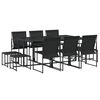 vidaXL 11 Piece Garden Dining Set Black Textilene