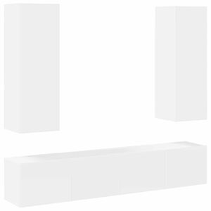 vidaXL TV Cabinet | Set of 4 | White | Engineered Wood | Medium | TV Cabinet