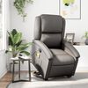 vidaXL Stand up Massage Recliner Chair Grey Real Leather
