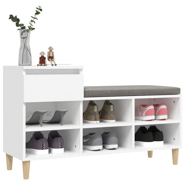 vidaXL Shoe Cabinet White 102x36x60 cm Engineered Wood