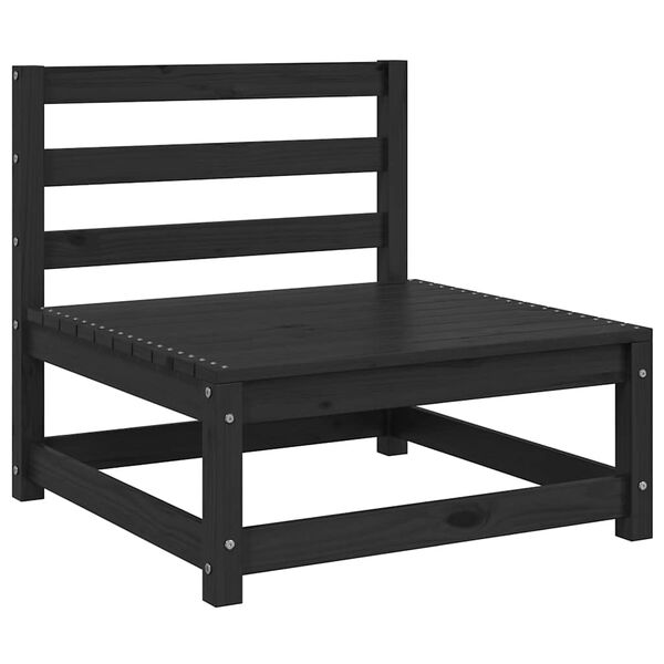 vidaXL Garden Middle Sofa with Anthracite Cushions Solid Pinewood