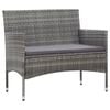 vidaXL 4 Piece Garden Lounge Set with Cushions Poly Rattan Grey