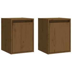 vidaXL Wall Cabinets 2pcs Honey Brown 30x30x40 cm Solid Wood Pine