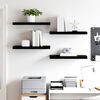 vidaXL Floating Wall Shelves 4 pcs High Gloss Black 60x23.5x3.8 cm MDF