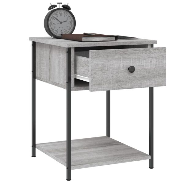 vidaXL Bedside Table Grey Sonoma 44x45x58 cm Engineered Wood