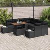 vidaXL Garden Dining Set with Cushion Manual 9 pcs Black and Brown
