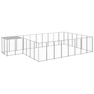 vidaXL Dog Kennel Silver 15.73 m&sup2; Steel