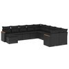 vidaXL 11 Piece Garden Sofa Set with Cushions Black Poly Rattan