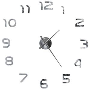 vidaXL 3d Wall Clock | High gloss silver | EVA (ethylene-vinyl acetate) | XL