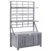 vidaXL Storage Box with Trellis Grey 99x55x160 cm Solid Acacia Wood