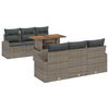 vidaXL Garden Sofa Set with Storage 7 pcs Grey Poly rattan