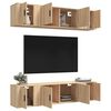 vidaXL 6 Piece TV Cabinet Set Sonoma Oak Engineered Wood