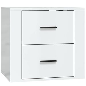 vidaXL Wall-mounted Bedside Cabinet High Gloss White 50x36x47 cm