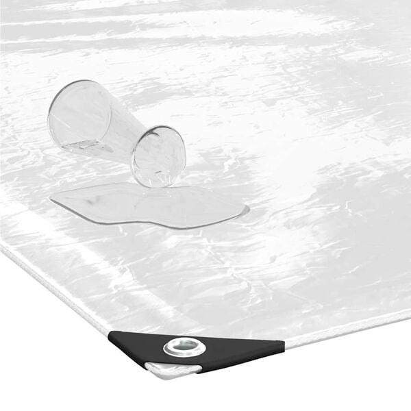 vidaXL Clear Tarpaulin with Eyelets 3x5 m PVC