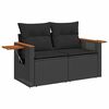 vidaXL Garden Sofa Set with Cushion 12 pcs Black