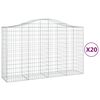 vidaXL Arched Gabion Baskets 20 pcs 200x50x120/140 cm Galvanised Iron