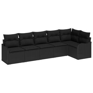 vidaXL Garden Sofa Set Black Poly Rattan