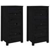 vidaXL Sideboards 2 pcs Black 40x35x80 cm Solid Wood Pine