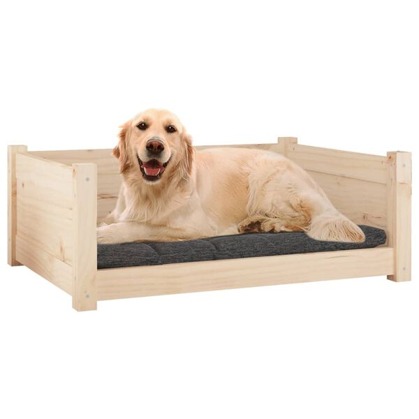 vidaXL Dog Bed 75.5x55.5x28 cm Solid Pine Wood