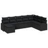 vidaXL Sofa Set 8 pcs Black Poly Rattan