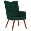 vidaXL Relaxing Chair with Stool Dark Green Velvet