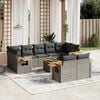 vidaXL 10 Piece Garden Sofa Set with Cushions Grey Poly Rattan