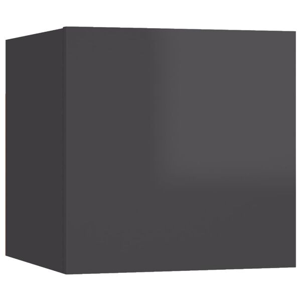 vidaXL Wall Mounted TV Cabinet High Gloss Grey 30.5x30x30 cm