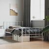 vidaXL Metal Bed Frame without Mattress with Footboard White 90x190cm