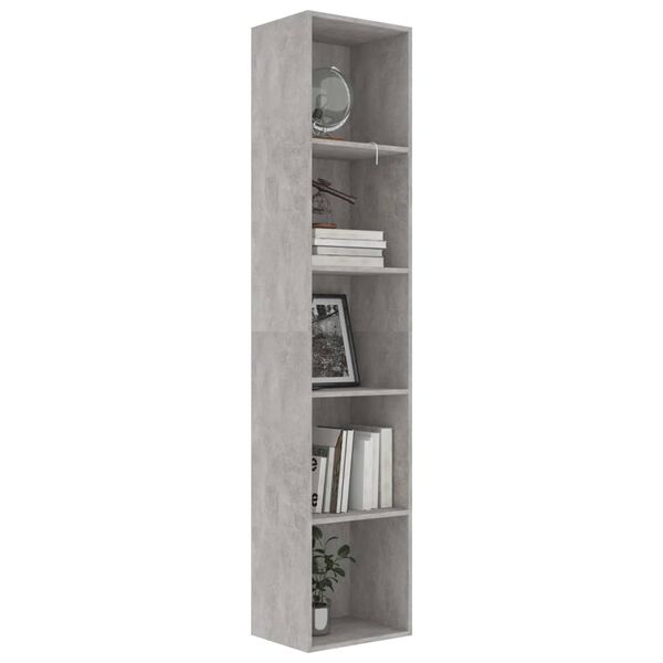 vidaXL Book Cabinet Concrete Grey 40x30x189 cm Engineered Wood