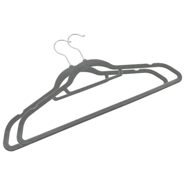 vidaXL 20 pcs Clothes Hanger Set Anti-slip Grey Velvet
