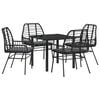 vidaXL Garden Dining Set 5 pcs Black Poly Rattan
