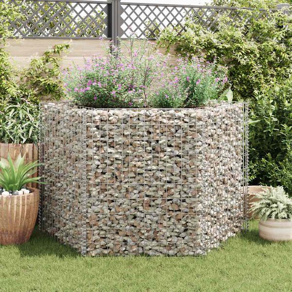 vidaXL Hexagonal Gabion Raised Bed 160x140x100 cm