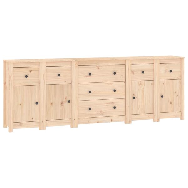 vidaXL Sideboard 230x35x80 cm Solid Wood Pine
