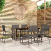 vidaXL 7 Piece Garden Dining Set Grey