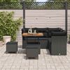 vidaXL Garden Sofa Set Height-Adjustable 8 pcs Black Poly Rattan