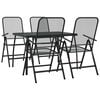 vidaXL 5 Piece Garden Dining Set Anthracite Metal Mesh