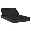 vidaXL 2-Person Sunbed with Foldable Roof Black 213x118x97 cm Poly Rattan