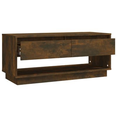 vidaXL TV Cabinet Smoked Oak 102x41x44 cm Engineered Wood